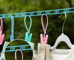 Waslijn Touw - Kleding Lijn - Reizen Drogen - Winddicht Ontwerp - 10 Meter - Groen — thumbnail 2