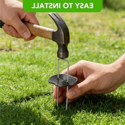 U-vormige Grondankers voor Tuin en Moestuin - 40 Stuks met Bufferdiscs en Haakset voor Stabiele Bevestiging en Grondversteviging — thumbnail 4