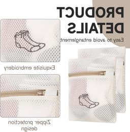 Wasmachine waszakken set van 2, mesh netzakken voor delicate kleding, ondergoed, sokken en beddengoed, 18 x 20 + 40 x 50 cm — thumbnail 3