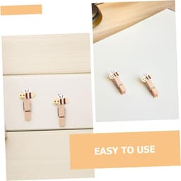 Mini Houten Wasknijpers - Kleine Clips - Knutselen Decoratie - Schattig Bijenontwerp - 100 Stuks - Multicolor — thumbnail 5