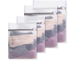 4-delige waszakken set, ademende waszakken met rits voor delicate kleding, lingerie en sokken wassen