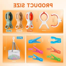 56 Stuks Kledingknijpers en Grote Kledingknijpers zonder Print - Handige Towel Clips voor Zonnebedden en Kleding — thumbnail 4