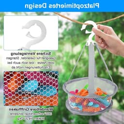 50 Stuks Kledingknijpers met Opbergmand, Winddichte Plastic Klemmen voor Waslijnen en Hangers — thumbnail 3