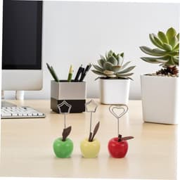Memo Clip Houders - Notitieclips Fruitvorm - Bureau Decoratie - Stevige Houten Constructie - 9 stuks - Multicolor — thumbnail 2