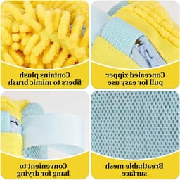 Waszak met Rits, Herbruikbare en Draagbare Polyester Waszak voor Schoenen, 39 x 19 cm, Geel, Ideaal voor Wassen en Beschermen van Kleding — thumbnail 4