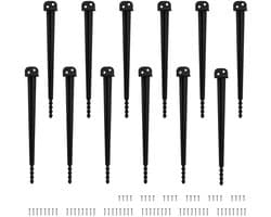 Grondanker Inslaghuls - Paaldrager Omheining - Tuinconstructies Plaatsen - Roestwerend IJzer - 40 x 500 mm - Zwart