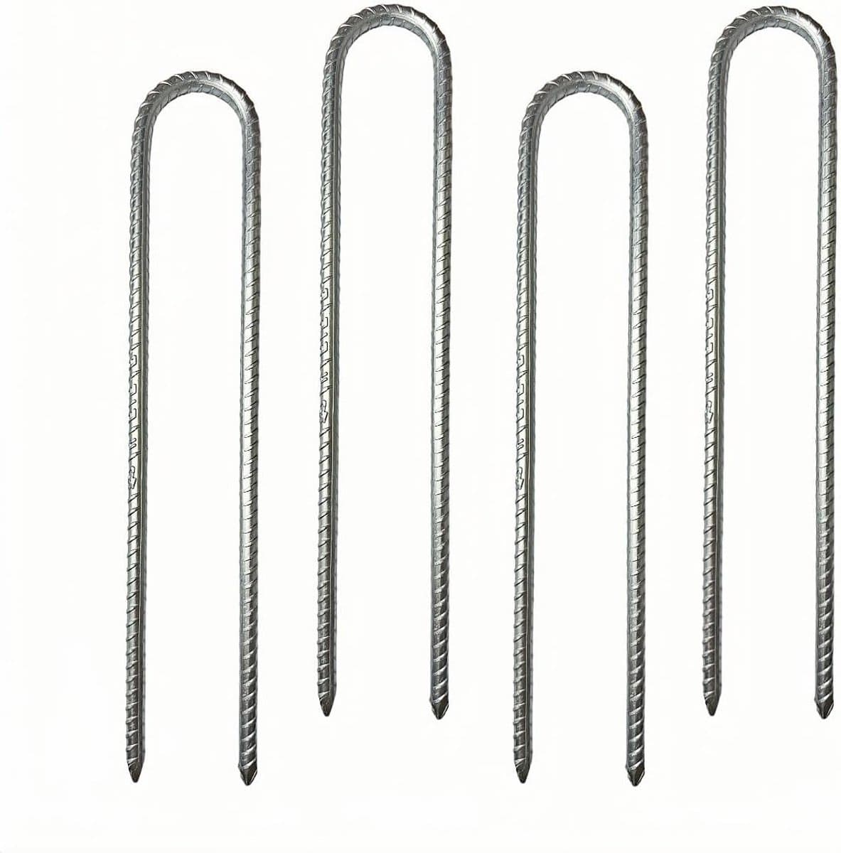 Duurzame Grondankers voor Tent en Tuin, Galvanized Grondpinnen, 30 cm, 4 Stuks, Ideaal voor Trampolines en Schommels — afbeelding 1