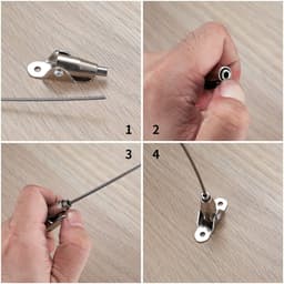 NTH products- Staalkabel 10 meter - Verstelbaar 2 mm - Spanslot - Montageklem - Beweegbare ijzeren klinknagels - Roestvrij staal - Kabelset — thumbnail 5