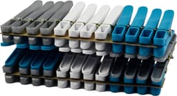 Wasknijpers Set - Kledingklemmen - Was Ophangen - 100% Recyclebaar Materiaal - 36 Stuks - Blauw Grijs Wit — thumbnail 1