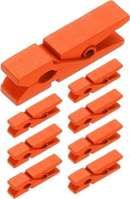 Houten mini-wasknijpers 3,5 cm - 50 stuks in oranje — thumbnail 1