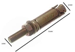 Projecterende Anker Bouten - Metselwerk Ankers - Zware Bevestigingen - Roestbestendige Plating - M8 x 75 mm - Geel Verzinkt — thumbnail 2