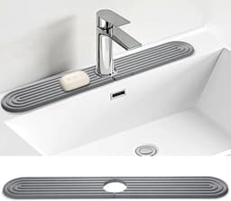 Diatomiet Afwasmat voor Keuken en Badkamer, Sneldrogend Waterabsorberend, Inclusief Schuurpapier (Donkergrijs, 61 x 100 cm) — thumbnail 1
