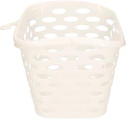 Plasticforte Wasknijpers ophang mandje aan haak - 2x - 26 x 15 x 21 cm - creme wit - kunststof — thumbnail 3