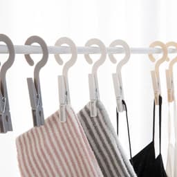 Wasknijpers met Haken - Droogclips Clips Hanger - Kleding Drogen - Winddicht Antislip - 20 stuks - Grijs — thumbnail 2