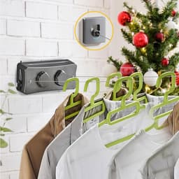 Uittrekbare Waslijn - Dubbele Lijn - Kleding Drogen - Roestvrij Staal - 2 x 51 m - Grijs — thumbnail 2