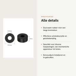 Dailygoods- Spacers 16 Stuks - Rubber - Antivibratie-isolatiepads - Geluidsreductie - Schokabsorptie - Duurzaam - 10 x 10 x 25 mm - Dempers — thumbnail 2