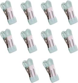 Wasspelden 10 stuks - Waslijnpin Klemmen - Kleding Drogen - Roestvrij Staal - 55x23mm - Lichtgroen — thumbnail 1