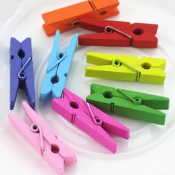 Houten Klemmen - Kleurrijke Clips - Foto's Ophangen - Duurzaam Houtmateriaal - 50 Stuks - Multicolor — thumbnail 3