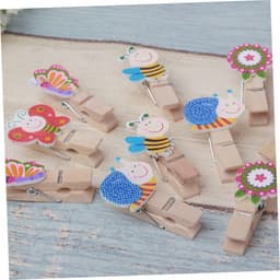 Houten Wasknijpers - Kleine Clips - Foto Ophangen - Natuurlijk Hout - 40 Stuks - Diverse Kleuren — thumbnail 5