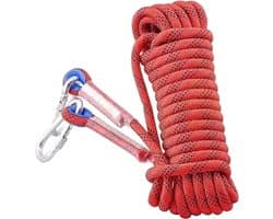 Waslijn - Drooglijn Outdoor - Buiten Drogen - Winddicht Robuust Materiaal - 20 Meter - Rood