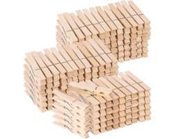 Houten Kleding Pins - Wasknijpers - Kleding Ophangen - Zware Kwaliteit - 200 Stuks - Natuurlijk Hout