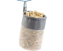 Wasknijper Tas - Kledinghanger Opberger - Kleding Droge Houden - Trekkoord Sluiting - 7 x 10 Inch - Grijs