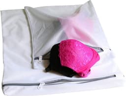 5-delige set - 2 middelgrote en 3 kleine - Waszakken voor het wassen van bh's en ondergoed - Waszak voor handschoenen - Katoenen waszak voor kleding - Geschikt voor thuisgebruik en op reis (grijs) — thumbnail 2