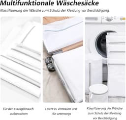 MTTproducts- Waszak Groot - Waszakjes met Rits - Wasnet voor Wasmachine - Waszakken voor Wasgoed - Waszakje voor Kleding - Duurzaam Polyester 40x50/50x60 cm — thumbnail 5