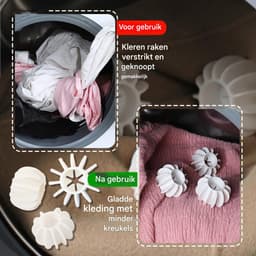 6-stuks wasballen - Herbruikbaar - Haarreinigingstool - Huisdierhaarverwijderaar - Wasmachinehaarverwijderaar - Voor wasgoed, kleding, stoffen - Klitvrij - Wit — thumbnail 5