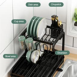 Betaalbare Goederen® Droogrek keuken - 3 verdiepingen - droogrek hangend - afdruipplank - droogrek - afdruiprek - afwasrek — thumbnail 3