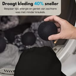 Boncy® Drogerballen - 9 Stuks Droogballen voor Wasdrogers - 100% Nieuw Zeelandse Schapenwol Wasdrogerballen - Energiebesparend & Duurzaam Cadeau - Wasballen voor Wasdroger Droogtrommel - Dryer Balls Wol Droger Ballen - Wasbol Wasbollen - Zwart — thumbnail 3