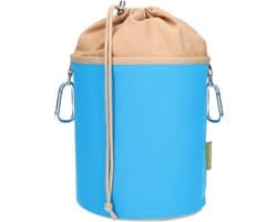 Ibenzoa® Ruime Canvas Wasknijpertas met Karabijnhaken - Blauw Zand, Geschikt voor Veel Wasmiddelen