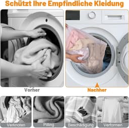 Wäschenetz Set - Wäschesack Waschmachine - 6 Stuks 4 Maten - Robuust Rits Bescherming - Kleding Ondergoed Reizen — thumbnail 5