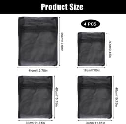 Rechthoekige Rits Waszakken - 5 Stuks in Diverse Maten voor Kleding en Delicate Was — thumbnail 5