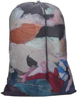 Allecto - Waszakken - Sterke Waszak voor Kleding - 90x60 cm - Zwart - Mesh — thumbnail 1