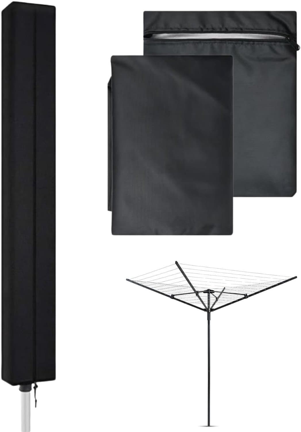 Waslijn afdekking - Groen - 180 cm - Robuuste Oxford-stof - Voor Droogmolens — afbeelding 1