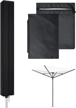 Waslijn afdekking - Groen - 180 cm - Robuuste Oxford-stof - Voor Droogmolens — thumbnail 1