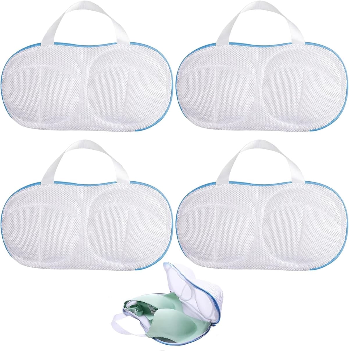 Beha-inzetstukken voor Wasmachine - Wit - 28 x 15 cm - Polyester Wasnet met Ritssluiting - Voor Beha's en Lingerie — afbeelding 1