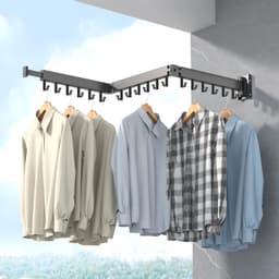 Wasrek - Wanddroogrek - Droogrek Muur - Inklapbaar - Uitschuifbaar - Drietraps - Aluminium - Zwar — thumbnail 2