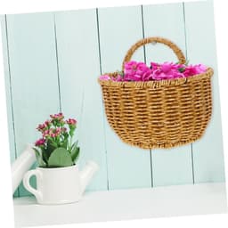 1set Wandmand Voor Gember Knoflook Handgeweven Opbergmand Van Ruimtebesparend Duurzaam Elegant Ontwerp Voor Keuken Bloemdecoratie — thumbnail 2
