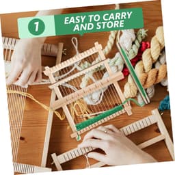 1set Houten Weefraam Weefmachine Handgemaakte Ambachtelijke Weeftool Voor Creatieve Projecten Draagbaar Eenvoudig Te Zetten Voor Unieke Creaties Voor Handwerken Weven Van Garens — thumbnail 3