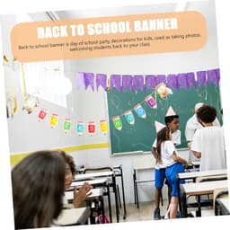 1set Back to School Banner Welkom Banner Voor Schoolfeesten Lange Versieringen Voor Klasaankomst Foto Eenvoudig Te Hangen Aanpasbaar Voor Schooldecoratie — thumbnail 4