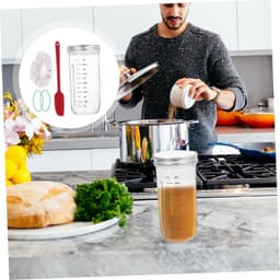 1set Glazen Sealed Opslagpot Luchtdichte Inmaakpot Voor Granen Snoep Voedselopslag Transparante Keuken Organizer Met Ademend Elastische Band Duurzaam Herbruikbaar — thumbnail 5