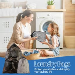 Grote wasnetten set van 4 voor delicate kleding, 30x40 cm en 60x90 cm, ideaal voor de wasmachine — thumbnail 3