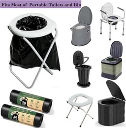 Toiletzakken, 40 stuks Commode Liner Zakken 30L 8 Gallon Waterdichte Verdikte Biologisch Afbreekbare Toilet Bin Liners voor Vissen bivvy, Camping Bin en Auto Draagbare Potty — thumbnail 4
