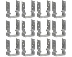 vidaXL - Hekankers - 12 - stuks - Zilver - 10x6x15 - cm - Gegalvaniseerd - staal