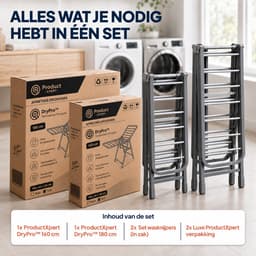 ProductXpert DryPro™ - Wasrek - Droogrek Inklapbaar - Opvouwbaar - 2-Delige Set - 160 + 180 cm - Grey — thumbnail 5