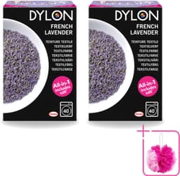 2 x Dylon - Textielverf - French Lavender - All-in-One - Inclusief Zout - 350g - Bulkverpakking - Textielverf - Douchemop - Lavendelkleur — thumbnail 1