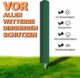 SnelShoppen - Waterdichte Roterende Waslijn Cover 180cm - Winddichte Bescherming voor Tuin, Terras en Balkon - Groen met Rits — thumbnail 2