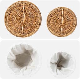 Wasmand met deksel set van 2 Kubu rotan wasmand bruin — thumbnail 5